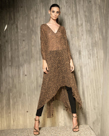 Halston | Reyna Leopard Kaftan | Caramel Leopard Print
