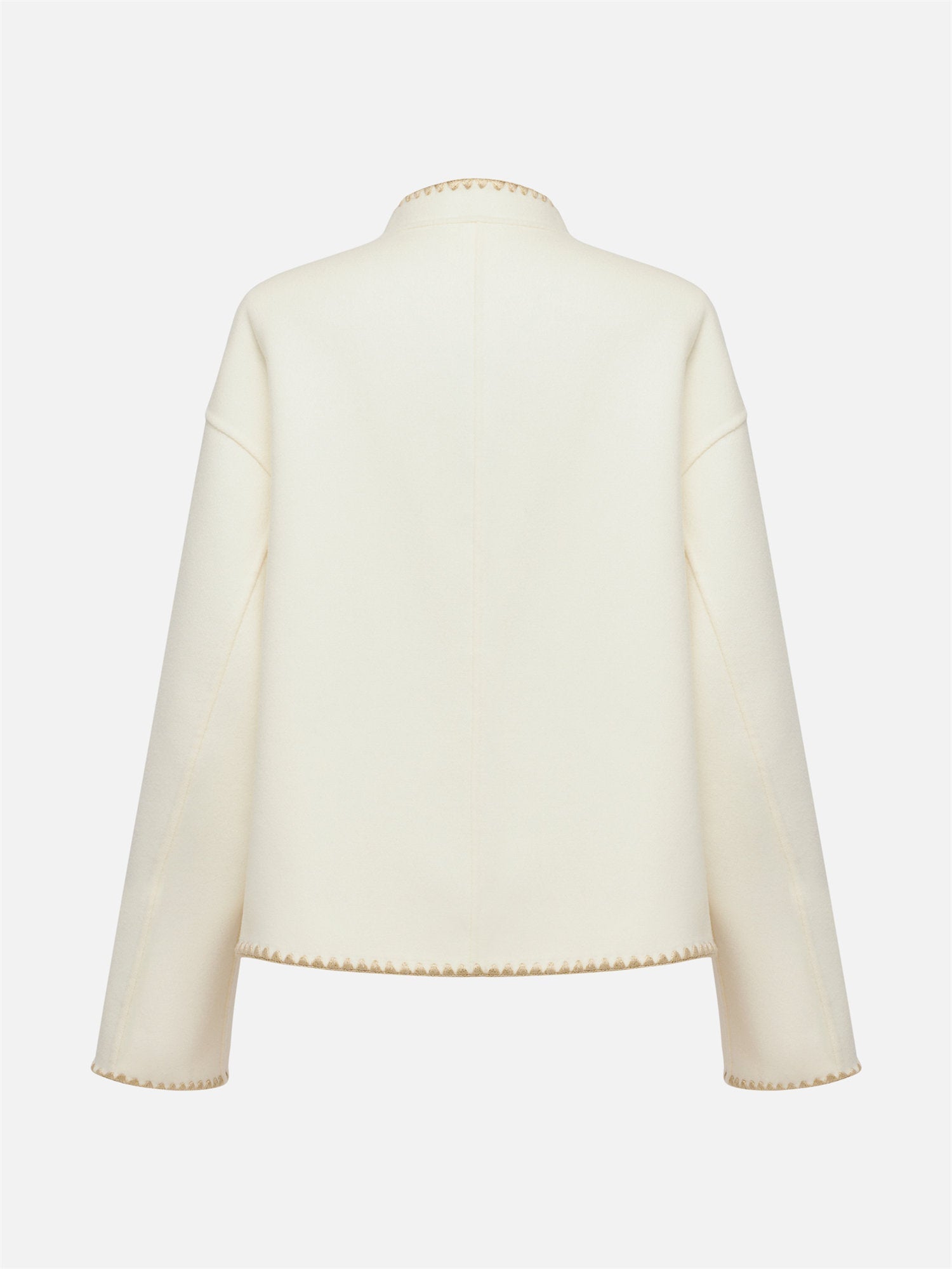 Wool Stand Collar Coat | Beige