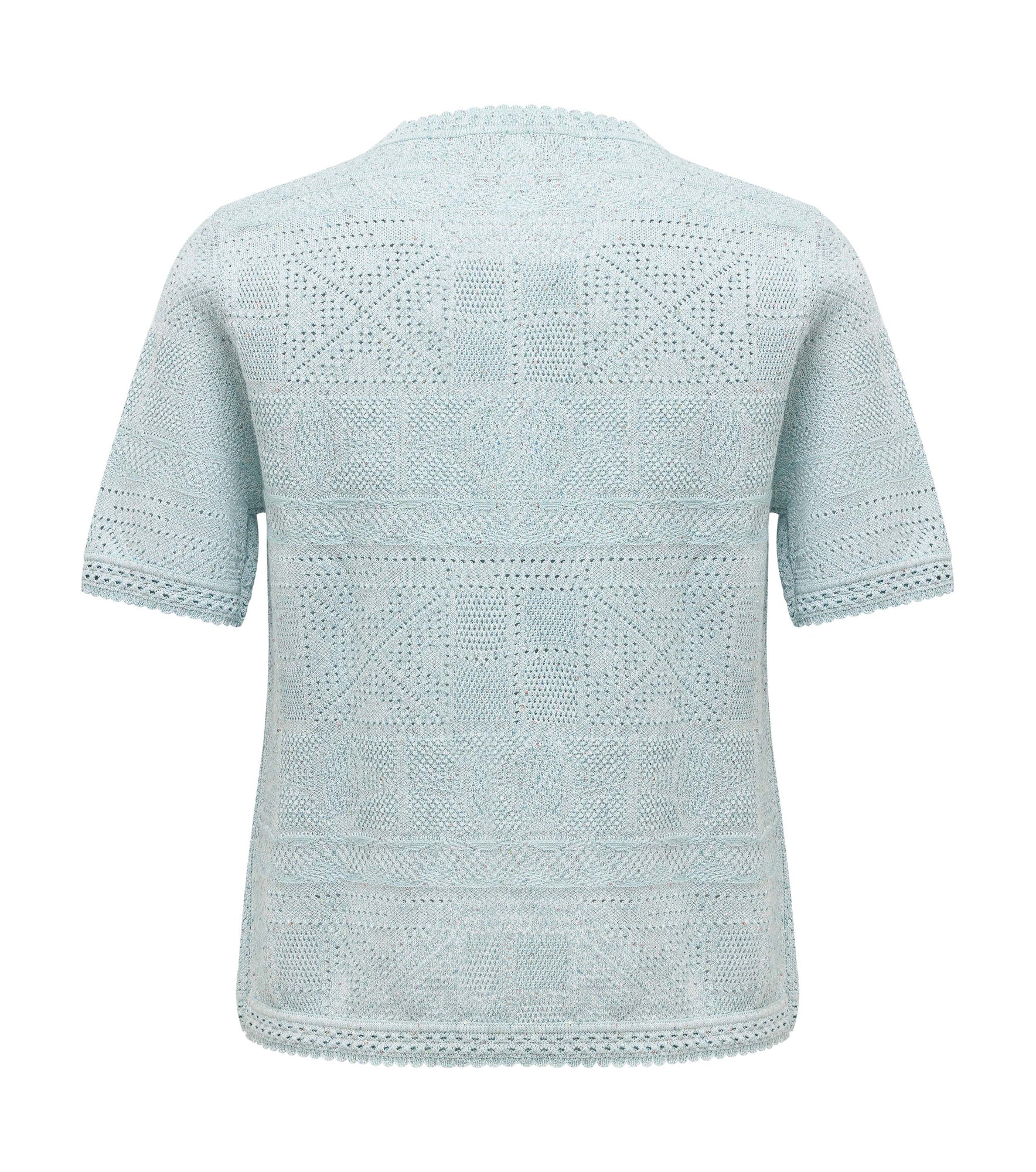 Short Sleeve Knit Top | Light Blue