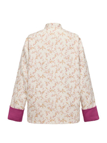 Floral-Print Quilted Jacket | Beige
