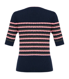 Striped Knit Top | Pink