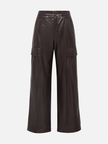 Leather Cargo Pants | Dark Brown