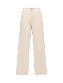 High-Waisted Wide-Leg Jean | Beige