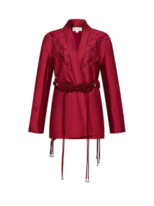 Waist Tie Jacket | Red