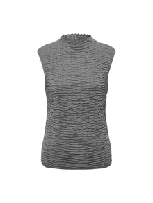 Slim-Fit Turtleneck Sleeveless Base Layer Top | Grey