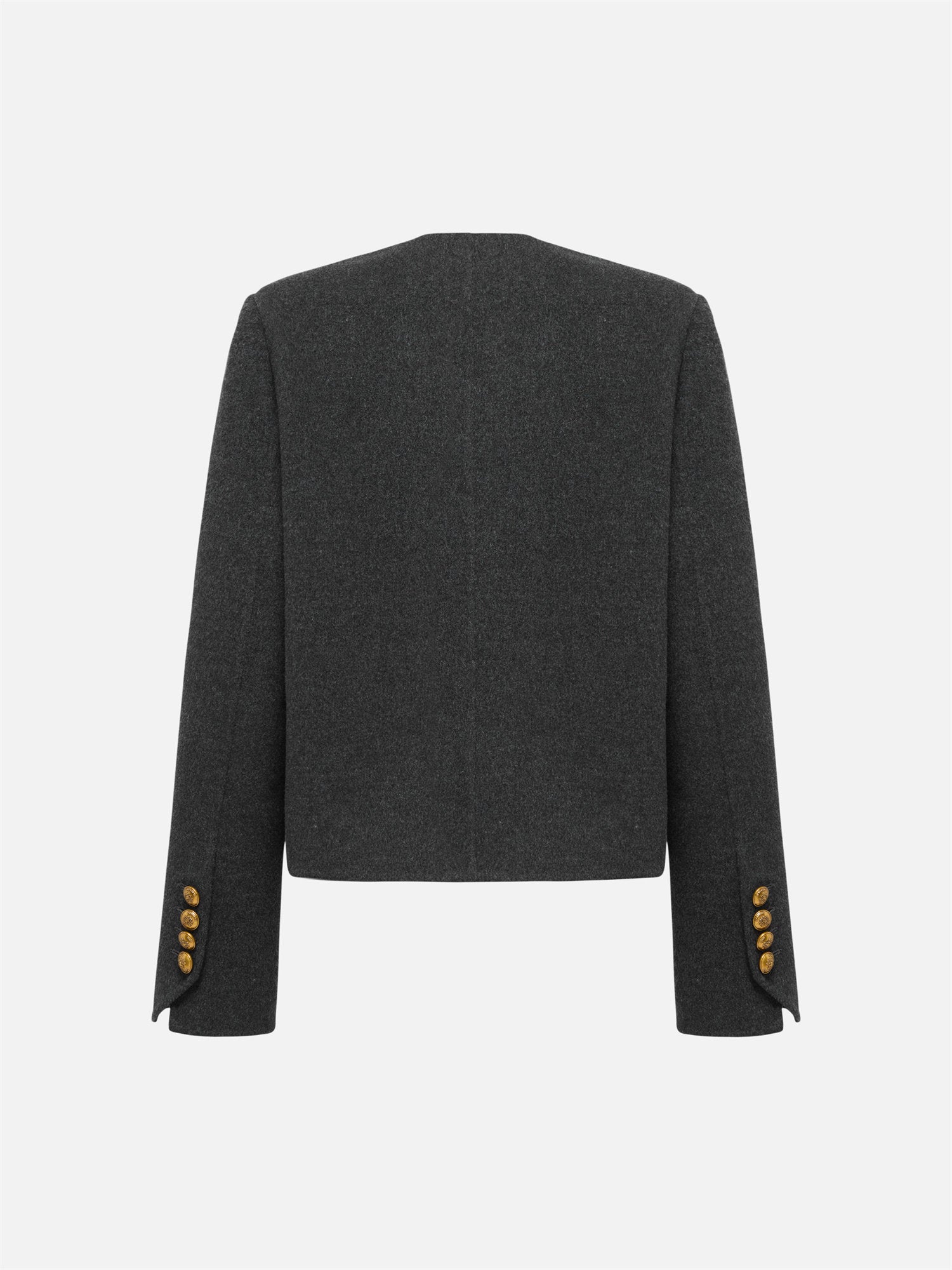 Pure Wool Tweed Coat | Grey