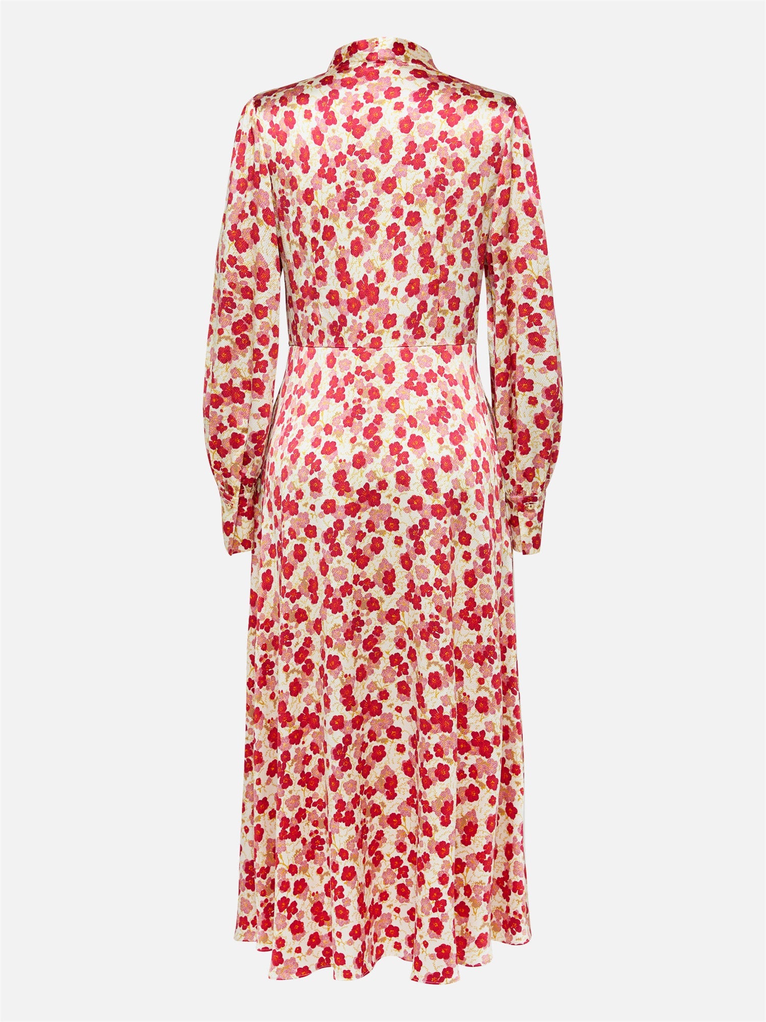 Silk Waist-Cinching Dress | Red