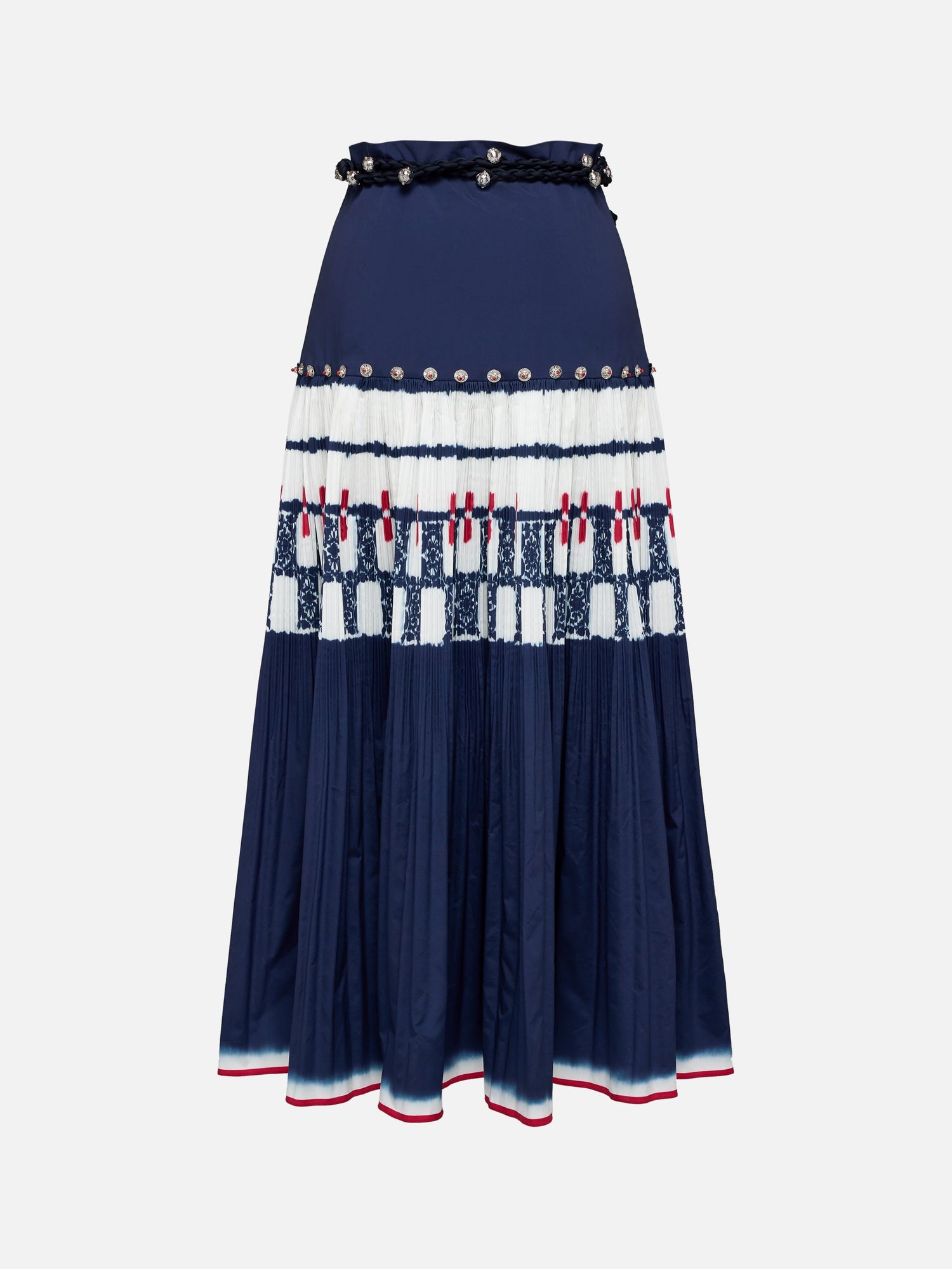 Ethnic Polyester Skirt | Navy