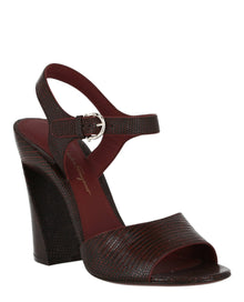 Ferragamo | Aede Lizard Embossed Heel Sandal