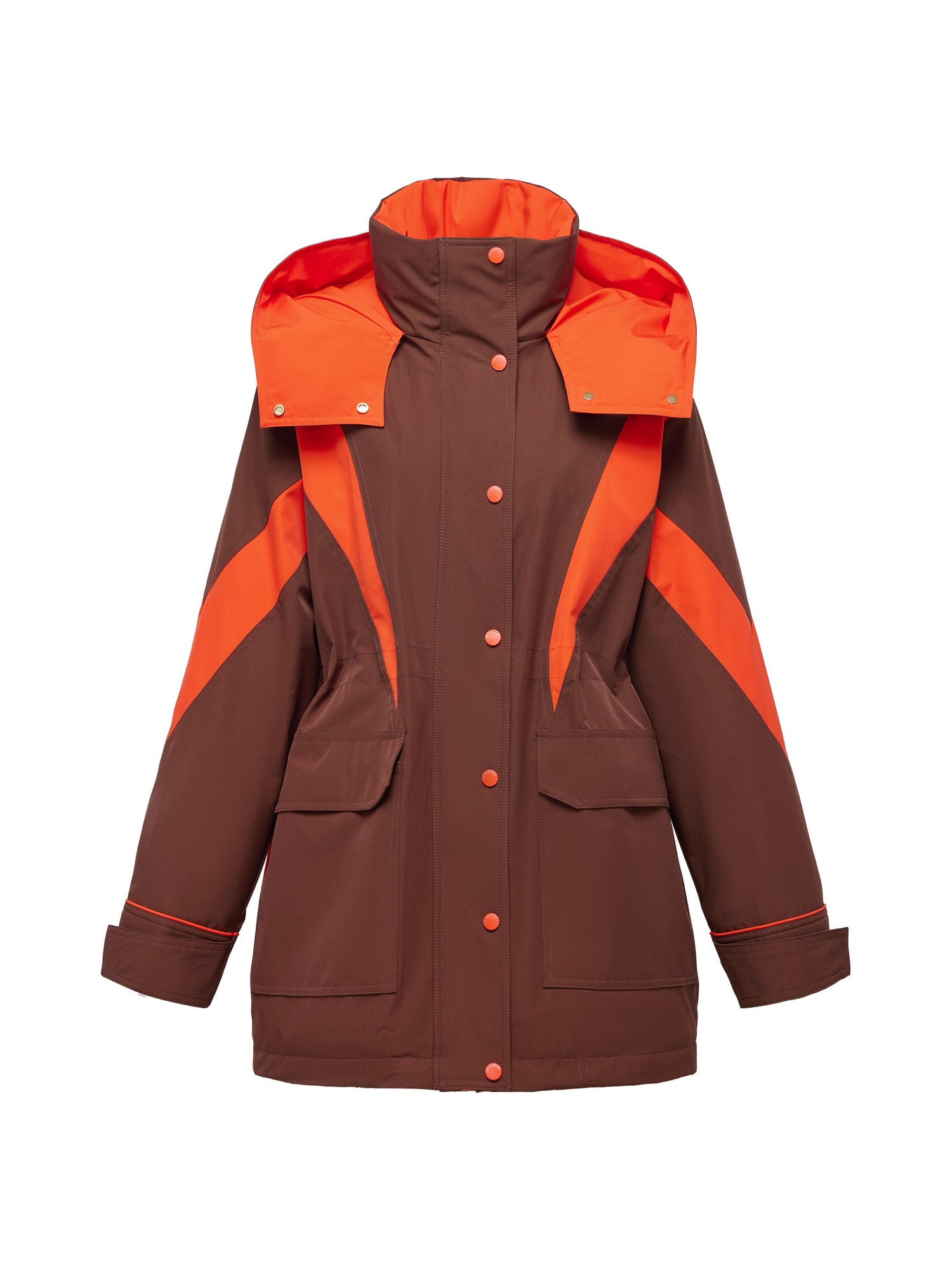Hooded Jacket | Orange/Brown
