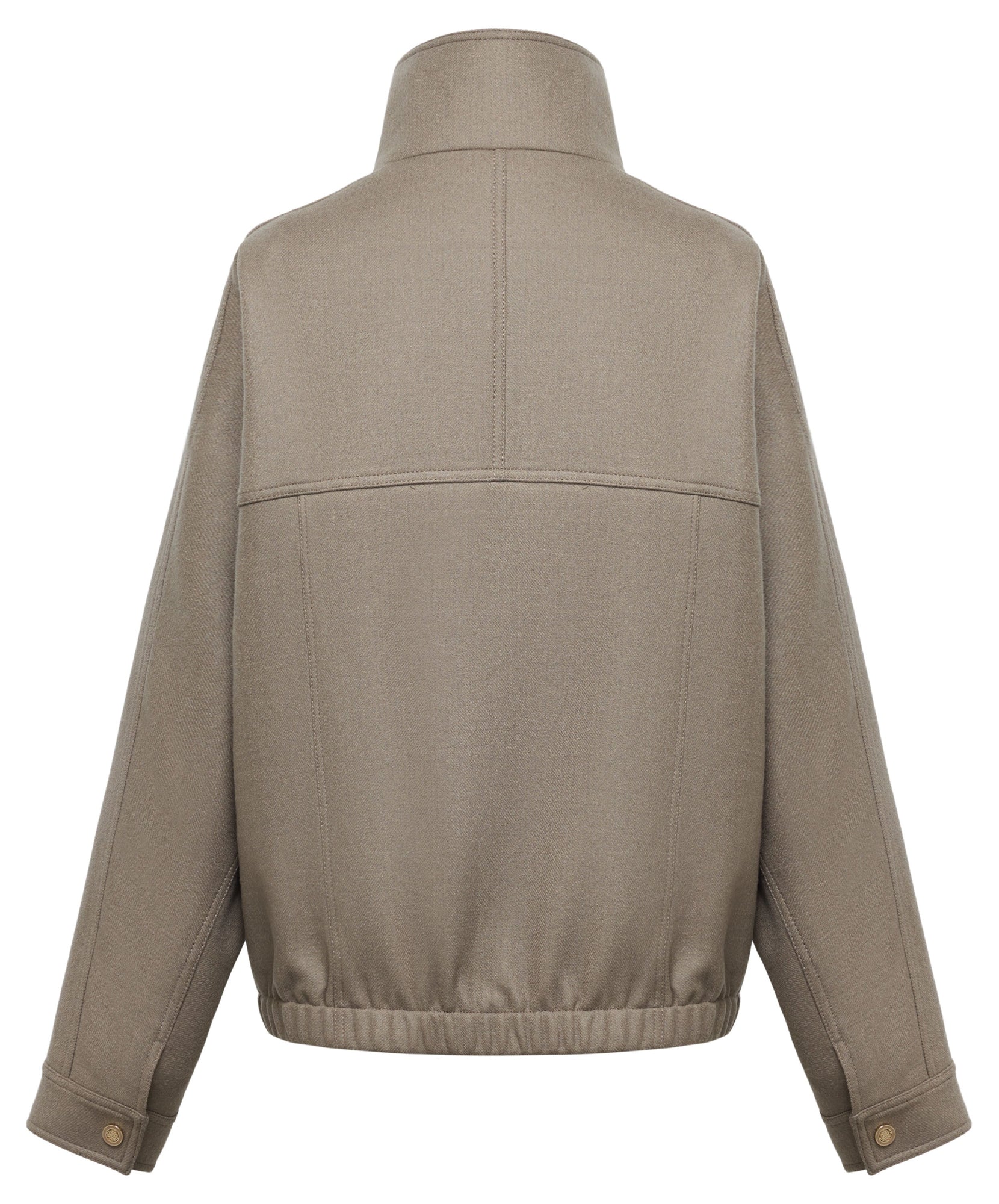Wool Mulberry Silk Casual Coat | Brown