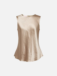 Acetate Crew Neck Inner Vest | Khaki