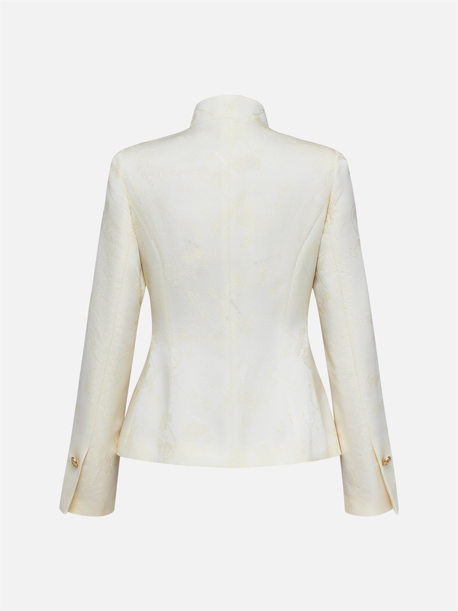 Silk Peony Jacquard Jacket | Beige