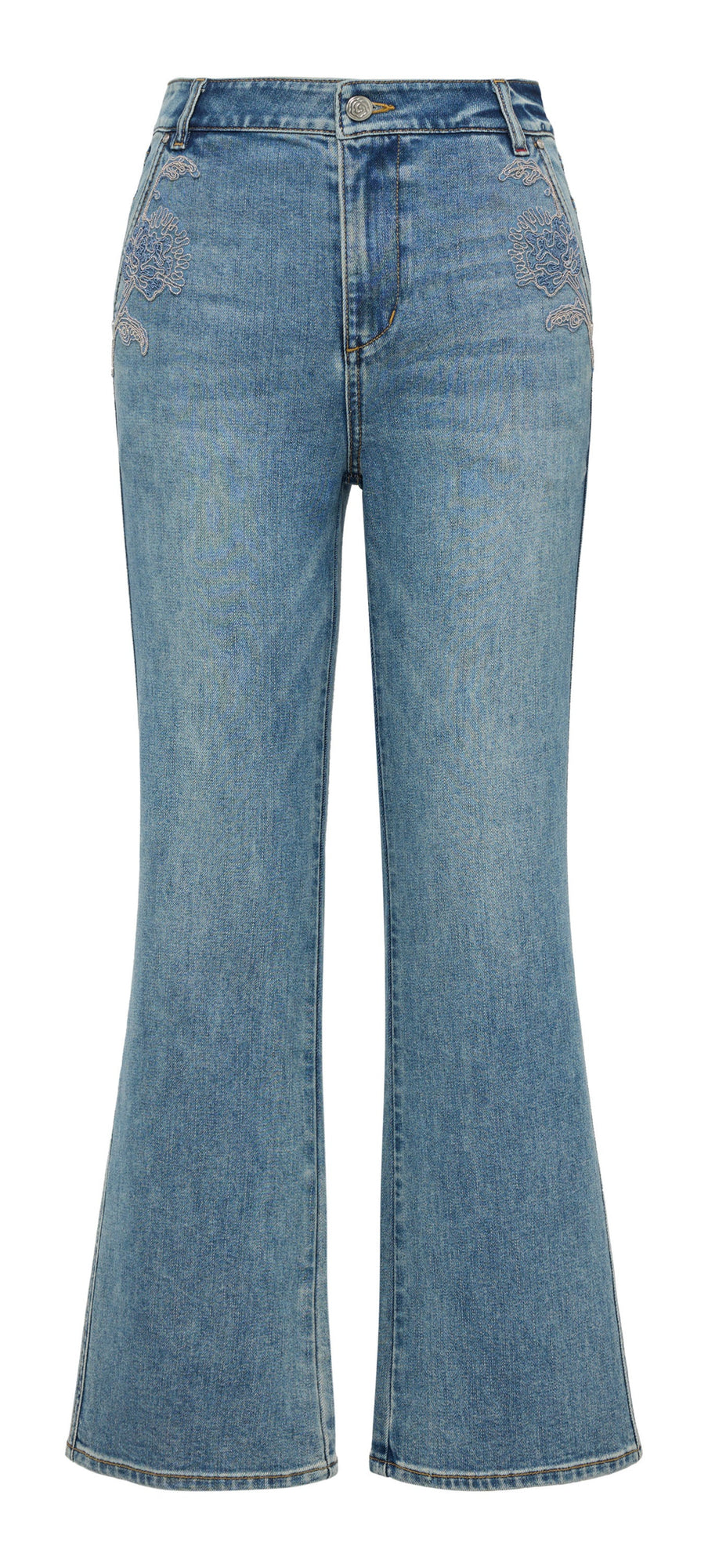 Trendy 9-Fit Flared Denim Pant | Navy