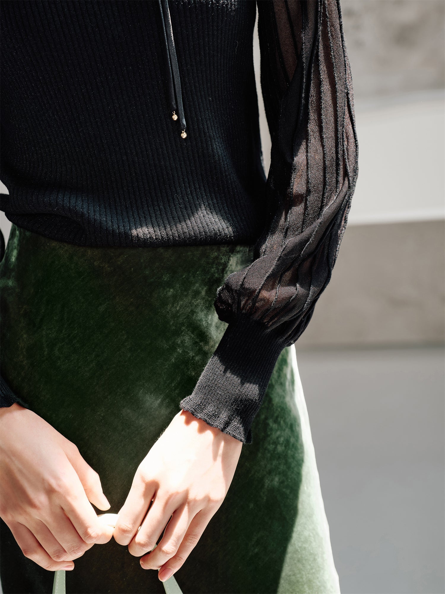 Chinese Style Pullover Sweater | Black
