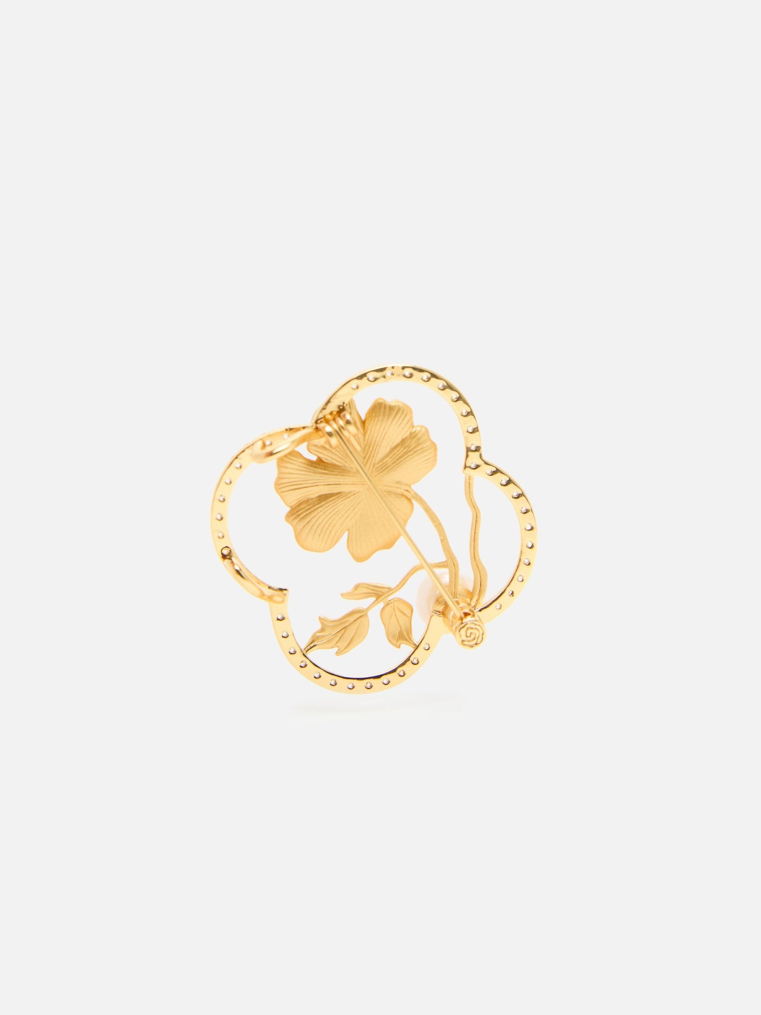 Peony Pearl Brooch | Copper/Zircon/Fresh Water Pearls