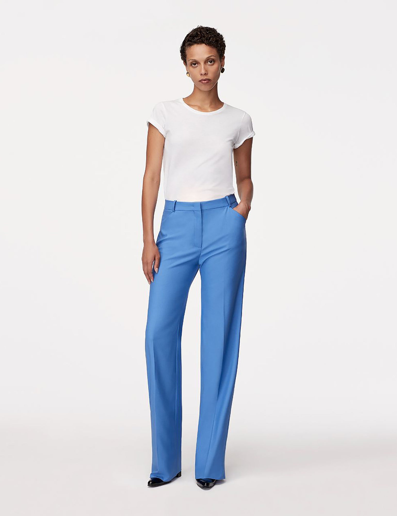 Women | Slight Flare Trouser | Cornflower