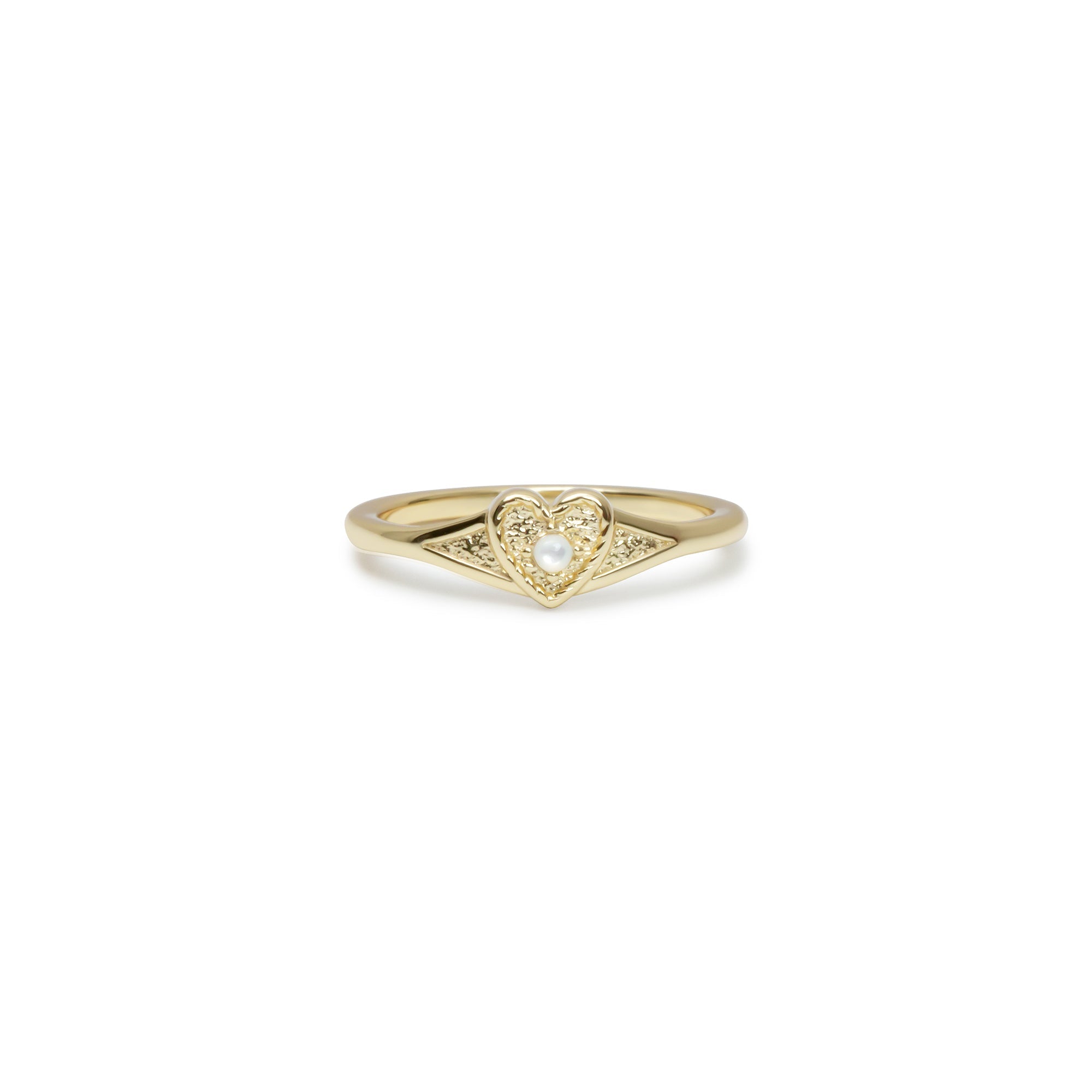 The Dainty Pearl Heart Heirloom Ring | 18KT Gold Vermeil