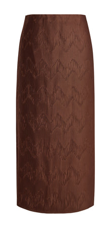 Pleated Midi Skirt | Brown