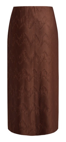 Pleated Midi Skirt | Brown