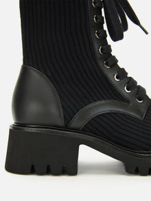 Classic Knitted Martin Boots | Black