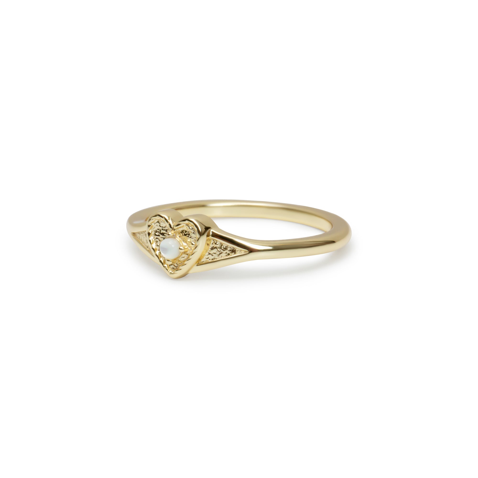 The Dainty Pearl Heart Heirloom Ring | 18KT Gold Vermeil