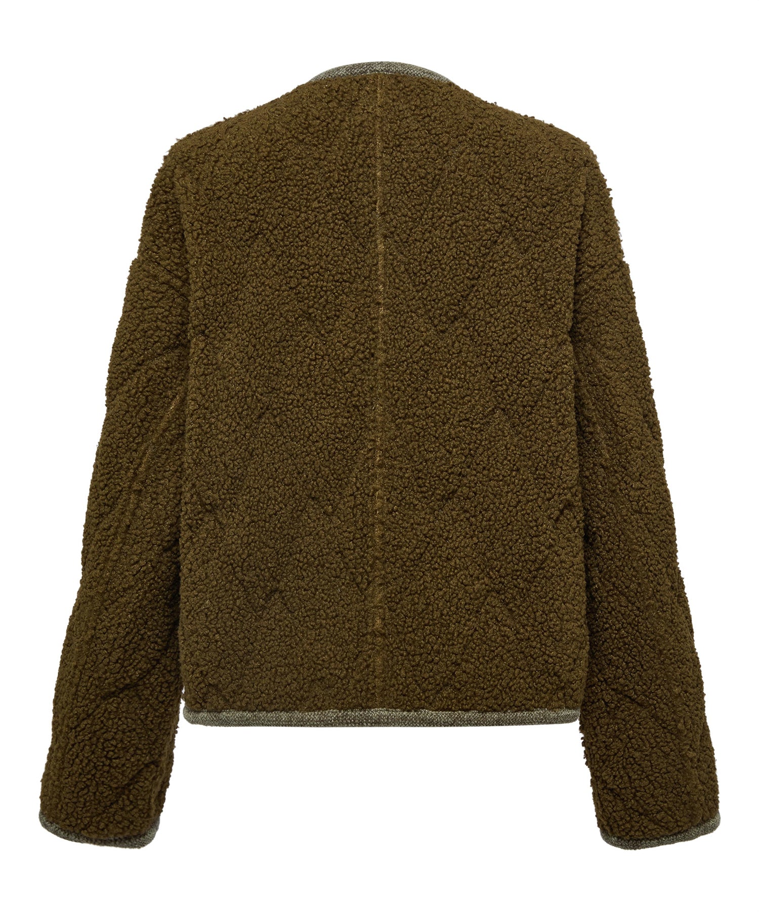 Round Neck Design Jacket | Green