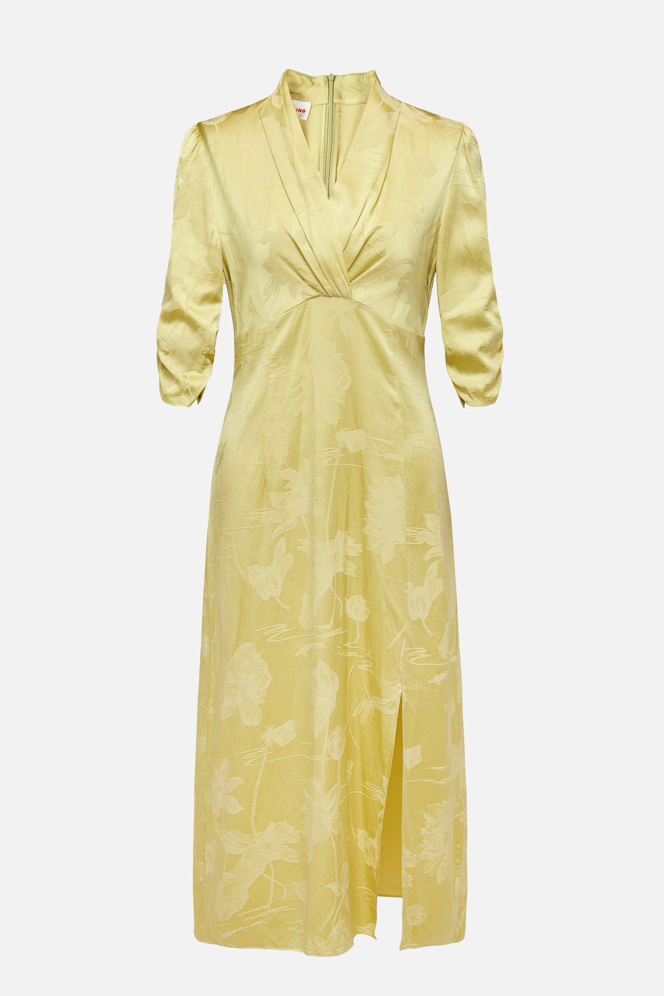 Satin Midi Dress | Yellow