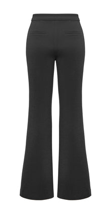 High-Waist Flared Leg Trouser | Black