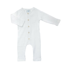 Unisex | Ribbed Cotton Playsuit | White