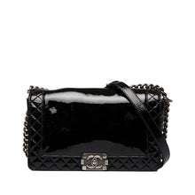 Chanel | Pre-Owned Medium Patent Boy Reverso Flap | Black