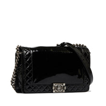 Chanel | Pre-Owned Medium Patent Boy Reverso Flap | Black
