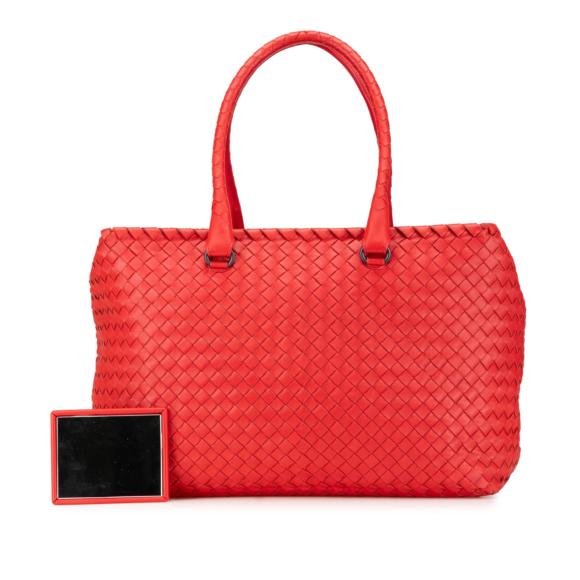 Bottega Veneta | Pre-Owned Nappa Intrecciato Brick Tote | Red