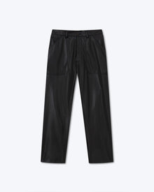 Jasper Okobor Alt-Leather Workwear Trousers | Black