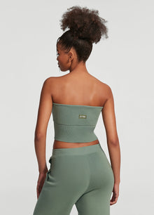 Chunky Knit Crop Top | Sage Green