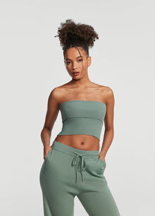 Chunky Knit Crop Top | Sage Green