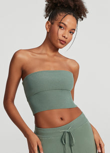 Chunky Knit Crop Top | Sage Green