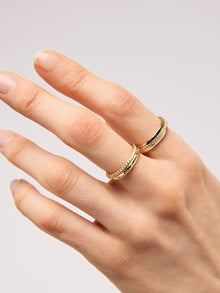 Thatcher Band Ring | 14K Gold on Brass | Cubic Zirconia