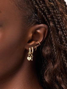 14K Gold Plated Heart Love Vday Earring Charms For Women Ana Luisa Lock And Key Charms