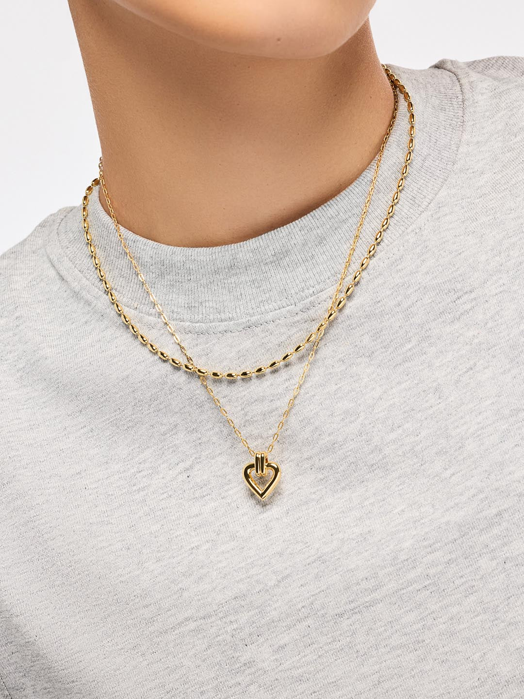 14K Gold Plated Lobster Clasp Heart Valentines Day Pendant Necklaces For Women Ana Luisa Ilie