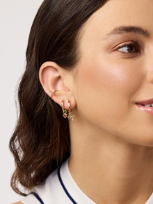 Heart Earring Charms | 14K Gold on Brass | Red Cubic Zirconia