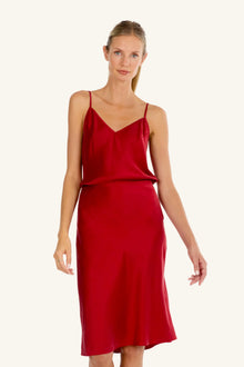 Lainey Midi Skirt | Orange Red