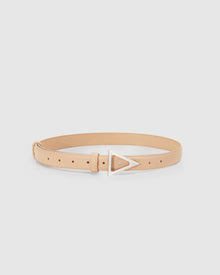 Women | Bermuda Triangle Leather Belt | Latte
