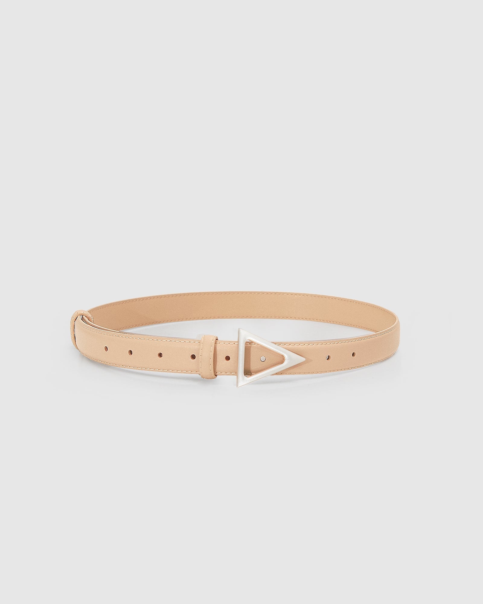 Women | Bermuda Triangle Leather Belt | Latte