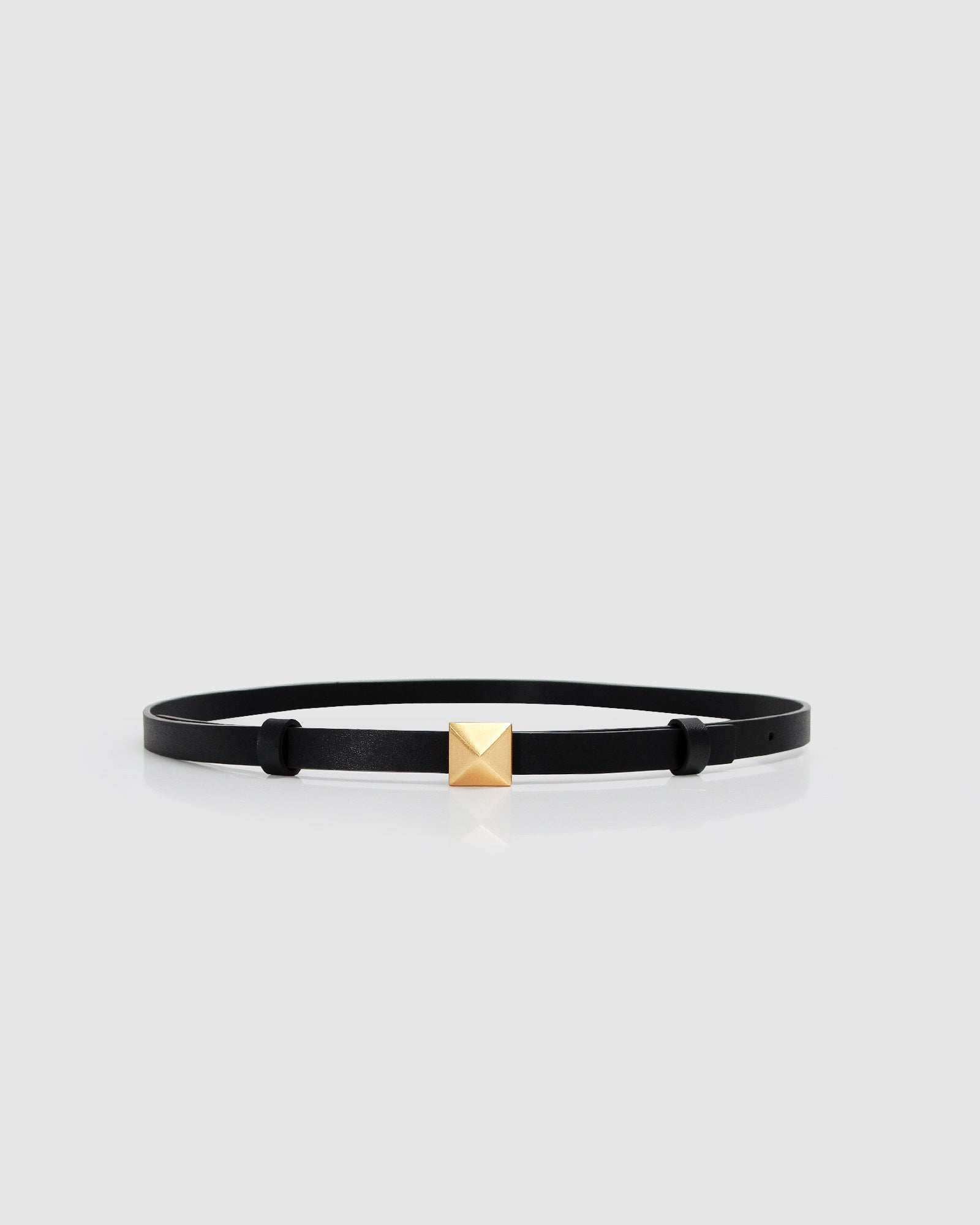 Women | Cleopatra Pyramid Stud Leather Belt | Black