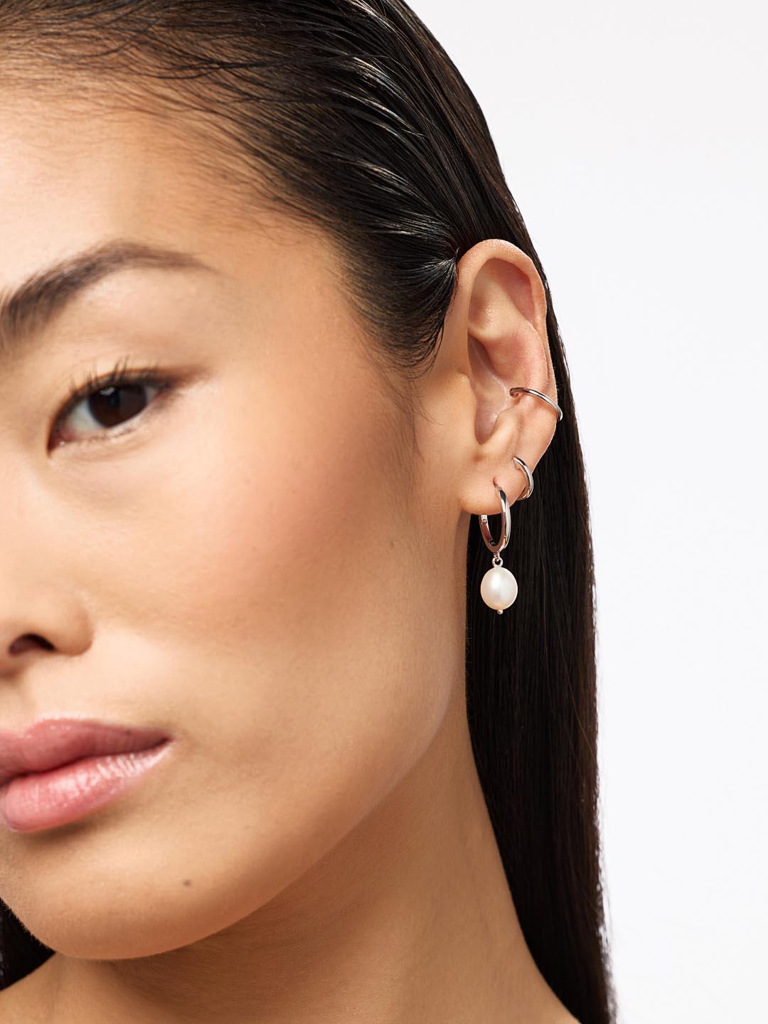 Rhodium Plated Freshwater Pearls Wedding Jewelry Classic Drop Earrings For Women Ana Luisa Medium Frida Silver