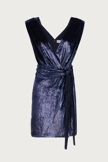 Halston | Lennox Dress In Velvet | Navy