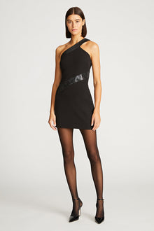 Halston | Auriel Dress In Stretch Crepe | Black