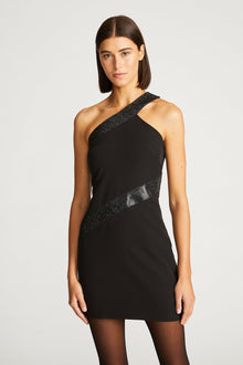 Halston | Auriel Dress In Stretch Crepe | Black