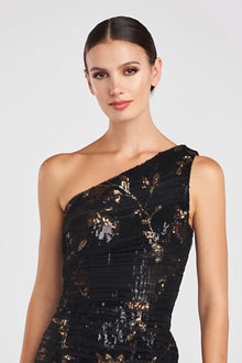 Halston | Sharon Dress In Sequin & Tulle | D. Floral Multi